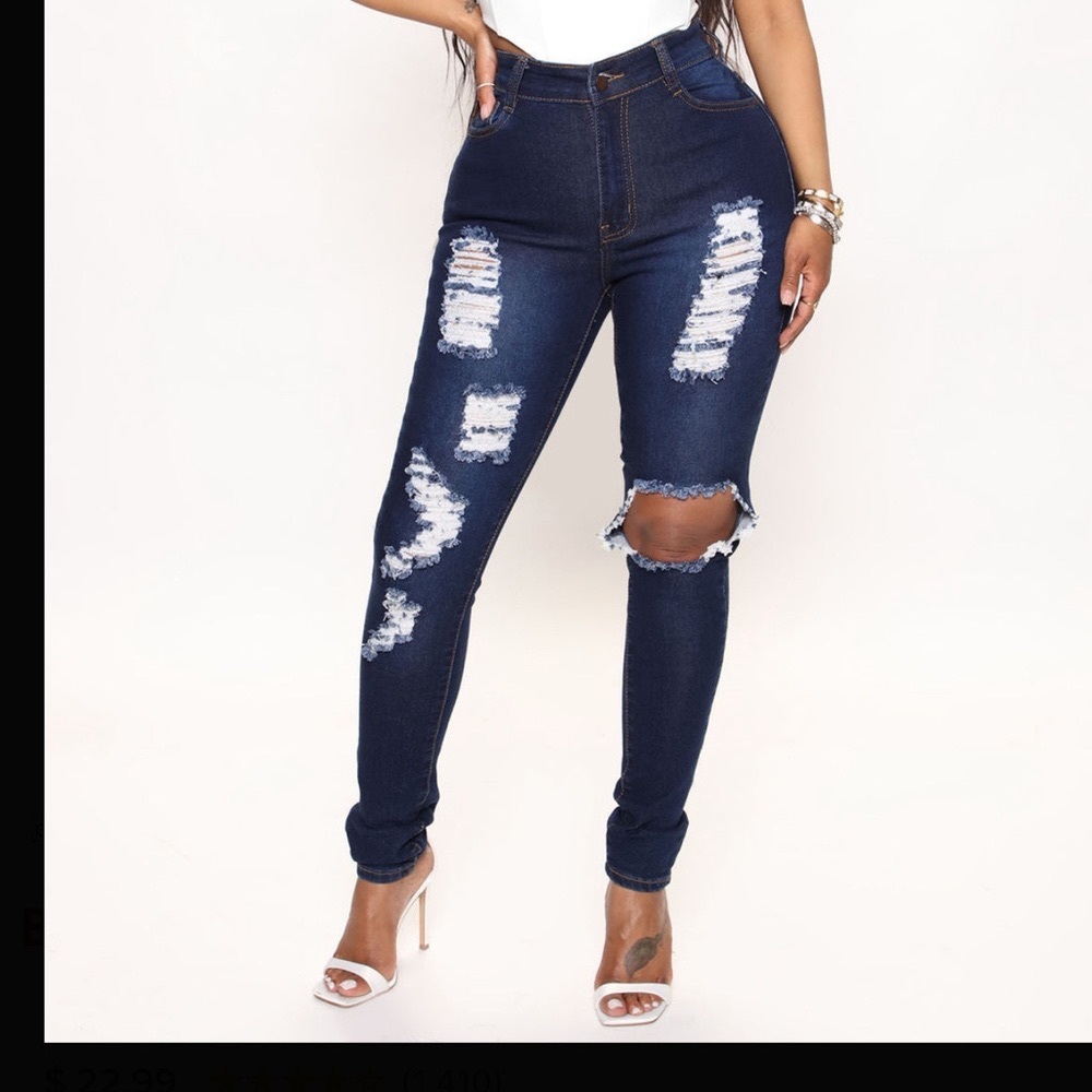Fashion Nova Teenage Fever Jeans - Dark,Size11/12, Super elastic
